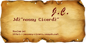 Jánossy Ciceró névjegykártya